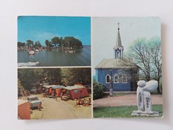 Retro képeslap fotó levelezőlap Balaton camping