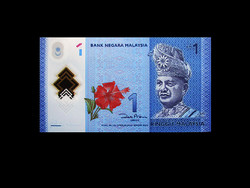Unc - 1 ringgit - Malaysia - 2012 plastic banknote with window!