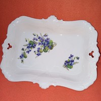 Bavaria  (Seltmann),jelzett, sorszámozott kék ibolyás porcelán asztali kínáló, asztalközép. Tál.
