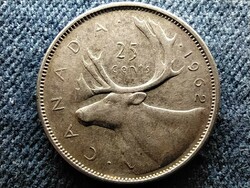 Kanada II. Erzsébet .800 ezüst 25 Cent 1962 (id59767)