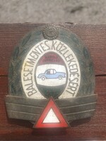 Hungarian Automobile Club 5-year enamel car badge for accident-free traffic.