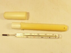 Retro mercury thermometer with plastic case with cccp inscription