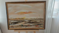 (K) beautiful signed landscape painting, with a mere 76x57 cm frame