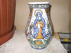 Old hand-painted vase with an image of a saint. For sale!