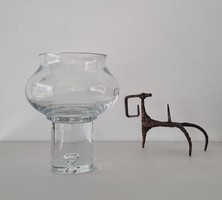 Vintage krosno crystal glass vase / candle holder / decoration - marked