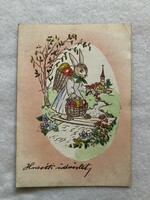 Old drawn, graphic Easter postcard