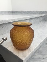 Acid-etched glass vase