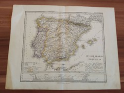 Stieler's School Atlas, Spain and Portugal (1878)