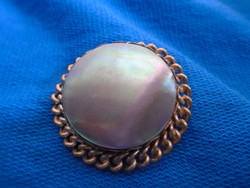 Old brooch unique braided abalone