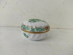 Antik herendi zöld porcelán bonbonier Herend 522 6967