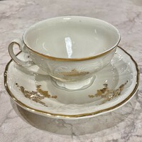 Gold-painted bernadotte Czechoslovak off-white porcelain tea set of 6 pieces