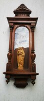 Antique 1800s wall display case, relic holder statue holder, wall clock box, lamp holder carved