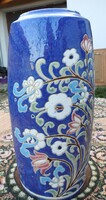 Signed glazed flower vase - ceramic vase