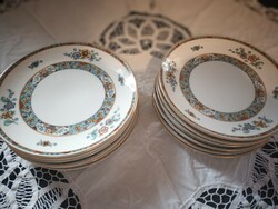 Eladó régi finom porcelán Cseh- Bohémia süteményes tányérok virág mintával 2x6 db!