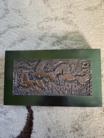 Industrial artist bronze art deco equestrian card box
