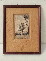 Antique copper engraving print 1742 century 514 6940