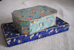 Antique paper advertising box Stühmer Easter and gift box with art-deco pattern 30s 40s 2 pcs.