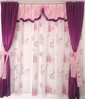 The beautiful curtain set for the little girl's room with a blackout is also new