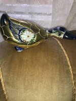 Mexican tonala bird ceramic - with copper decoration 1+ 1 damaged