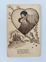 Old postcard 1943 photo postcard couple in love