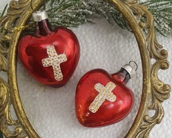 Christmas tree decoration 2 hearts in one for sale 3590 HUF for 2 in one