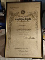 Alezredesi oklevél diploma