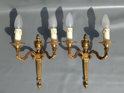 Empire style cast brass wall arm pair