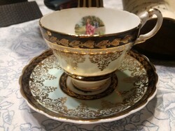 English bone china "princess" with 12 carat painting, old large teacup + base