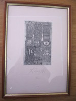 János Kass (1927-2010): three kings etched paper in marked glazed frame.