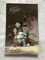 Antik, színezett Húsvéti képeslap - 1921