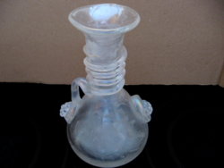Antik üvegszállal díszített huta váza