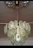 Vintage 70es évek üvegcsillár csillár mid century modern mennyezeti lámpa függeszték Mazzega stílusá