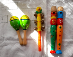 Gyerek fa hangszerek 5 db