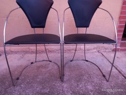 Bauhaus olasz  modern design króm bőr szék Alkudható!
