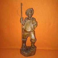 " A Horgász  ",fafaragás, fából faragott szobor, figura.