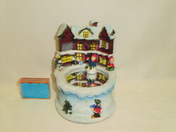 Musical, dancing little boy, winter scene music box, decorative item