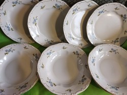 Zsolnay blue floral flat and deep plates