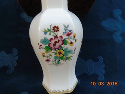 1960 Coalport Ming Rose mintás finom porcelán hatszögletes váza
