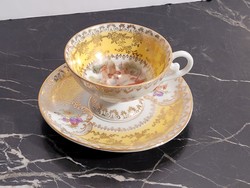 Oscar schlegelmilch gold-plated coffee cup with a yellow cup scene