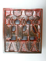 Retro German János industrial art glazed earthenware ceramic wall picture