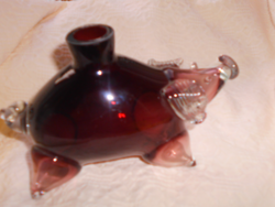 Special craft work - thick glass bottle pig shape