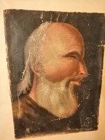 Antik férfi portré, olaj/vászon, 1882(?),szignózott, eredeti.