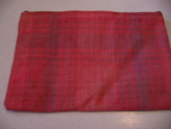 Retro checkered pink paper handkerchief holder with toiletry bag