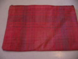 Retro Eszterházy-kockás rózsaszín papírzsebkendő tartó, piperés táska