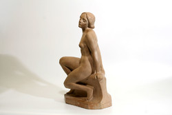 Gabay László (1897-1952) Női Akt Szobor 40cm Art Deco Kerámia Figura