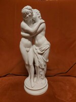 Ámor és Psziché, fajansz szobor, 37 cm magas, talpán sérüléssel
