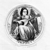 Artner Margit - Anziksz (Lant) 7.5 cm átmérőjű rézkarc