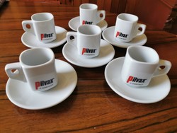 Pilvax feliratos porcelán kávés, mokkás csésze alátéttel