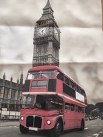 Londoni Big Ben és piros emeletes busz fotója print kép vászonra