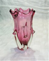 Bohemia Cseh. pink üveg váza